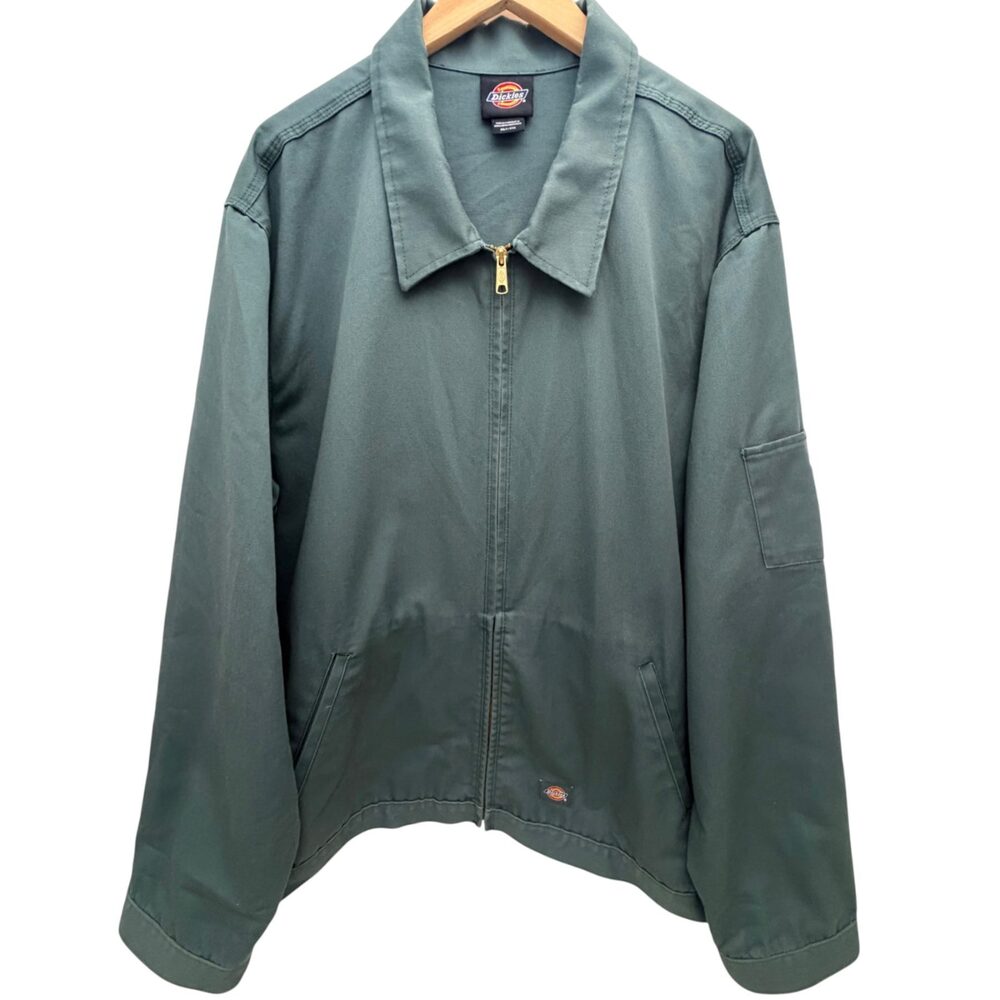 EUC Dickies Green Two front hand pockets Jacket Collared Men's 3XLT / 3TGL